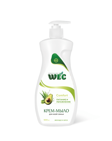 "Comfort Авокадо Алоэ" - жидкое крем-мыло для рук и тела 0,5л